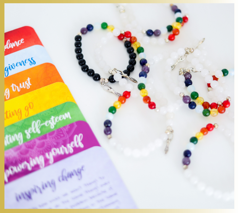 Affirmation cards and beaded bracelets