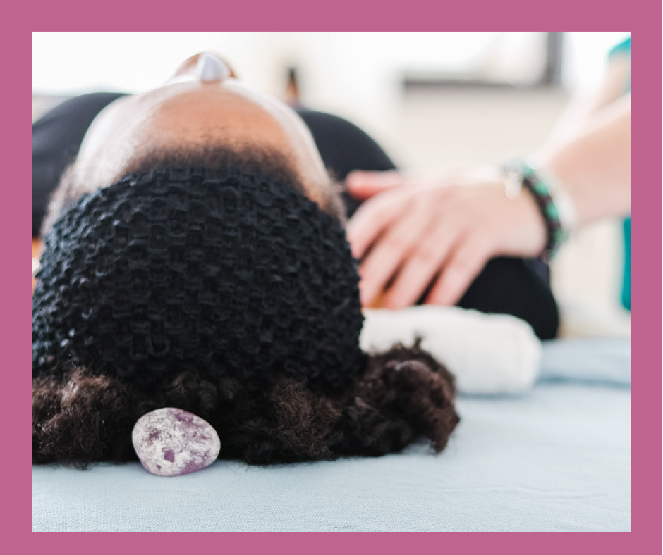 Coach showing reiki process